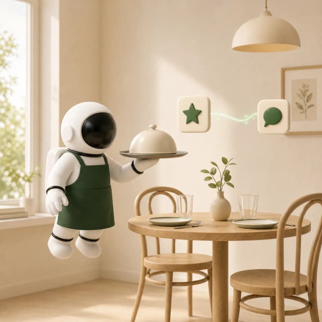 Spock the spaceman representing Restaurants