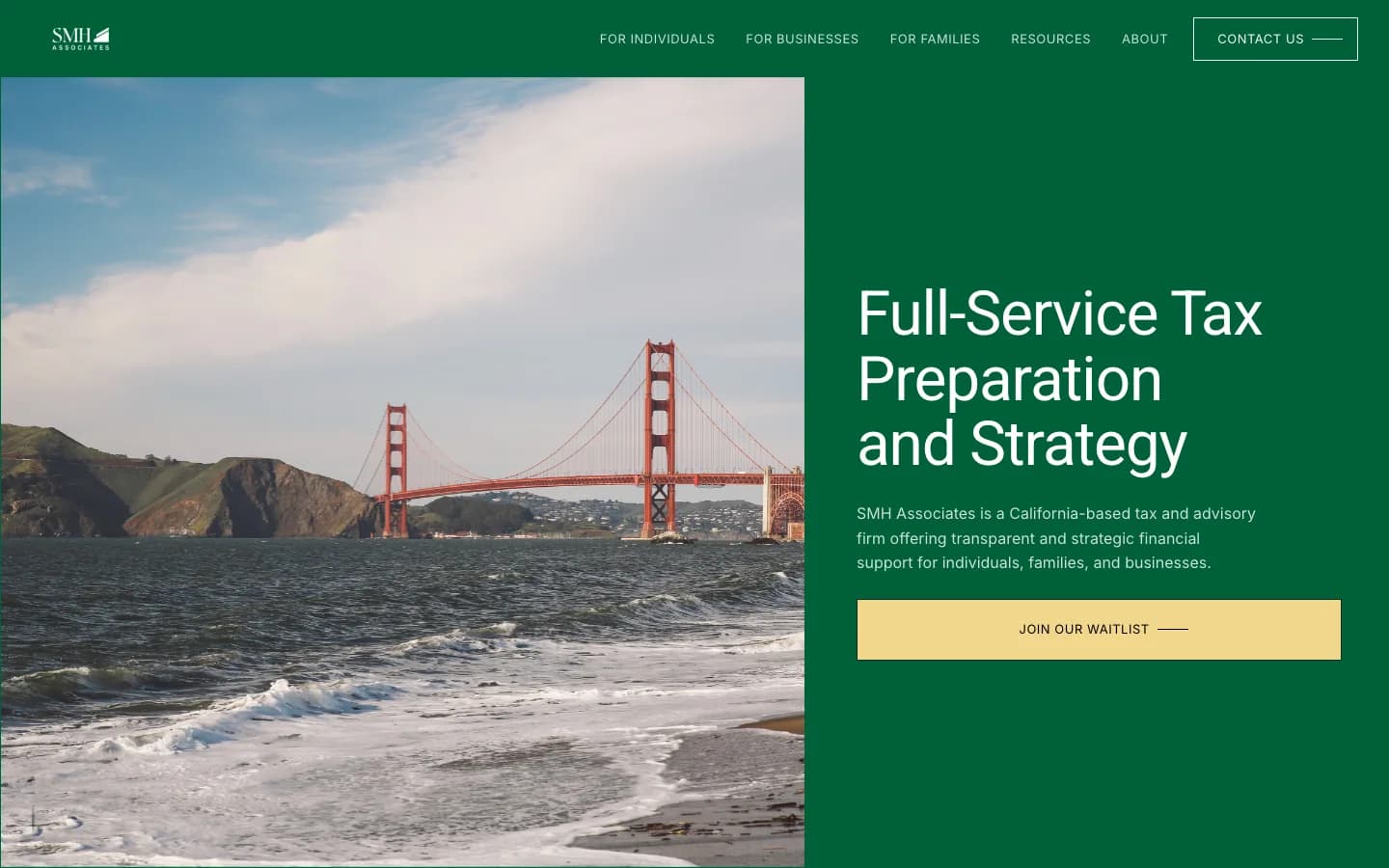 Current SMH homepage with a tax preparation and strategy headline and Golden Gate Bridge image