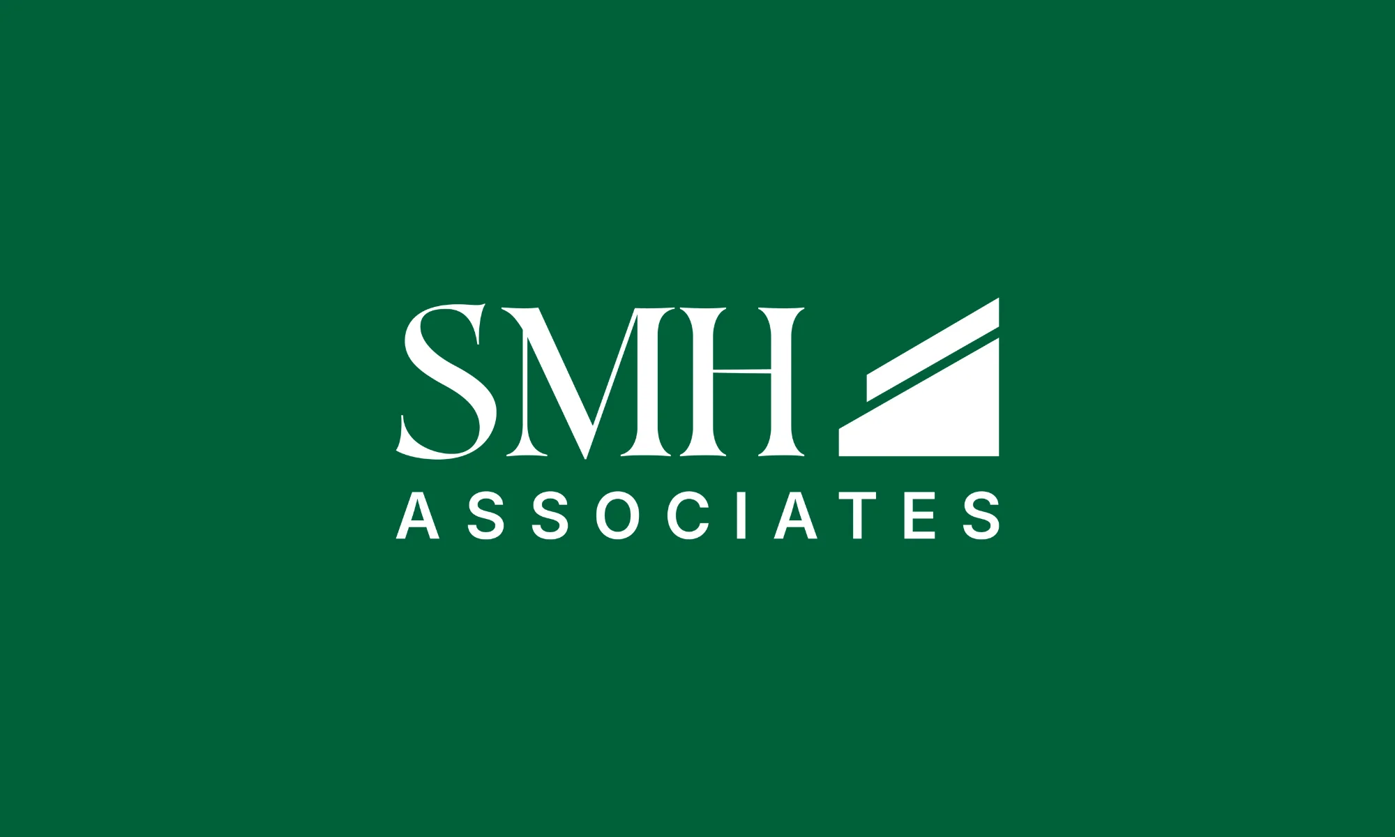 Current SMH Associates mark in white on a deep green background