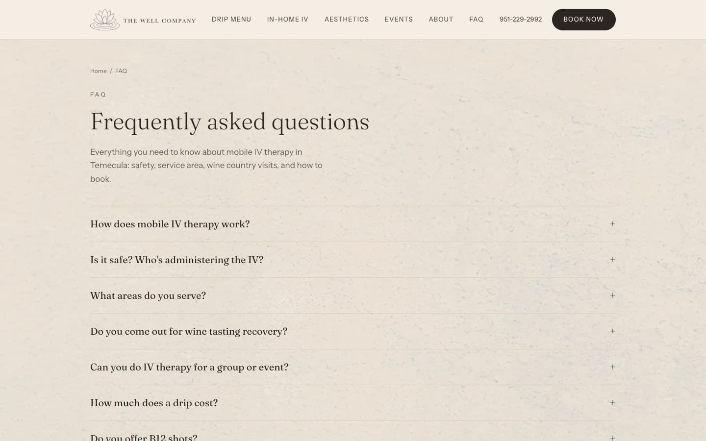 The Well Company frequently asked questions
