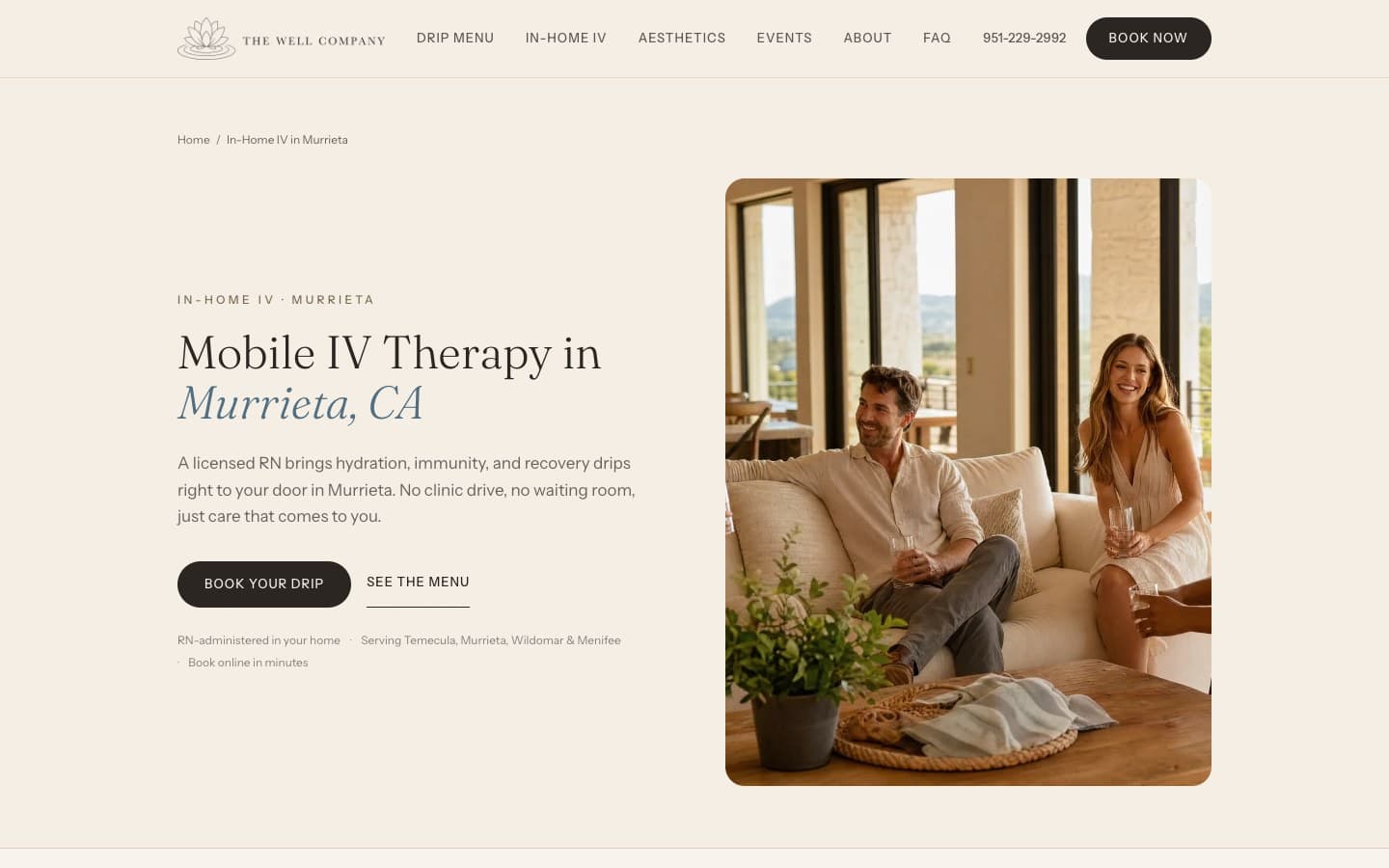 Murrieta mobile IV service page