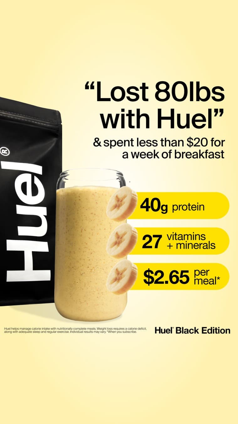 Huel · Feature Benefit Pointout ad