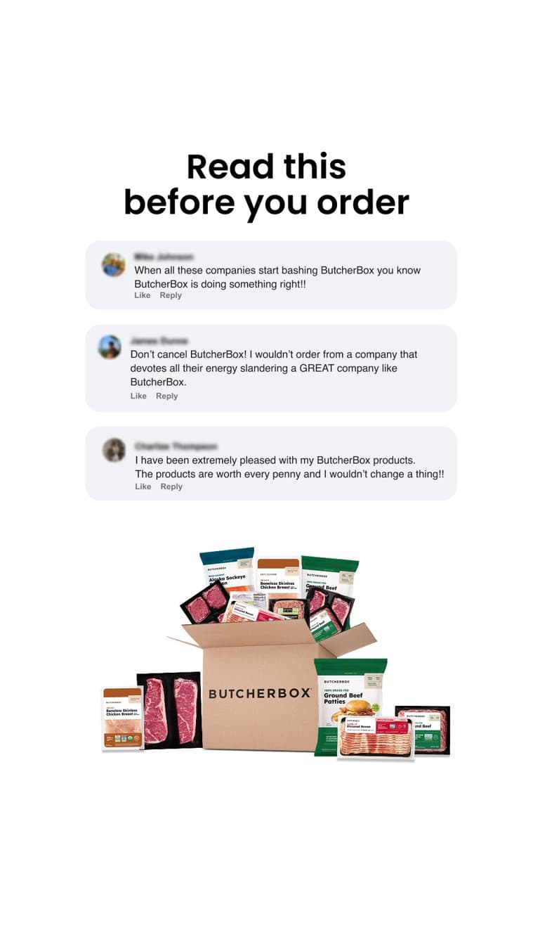 ButcherBox · Social Comments ad