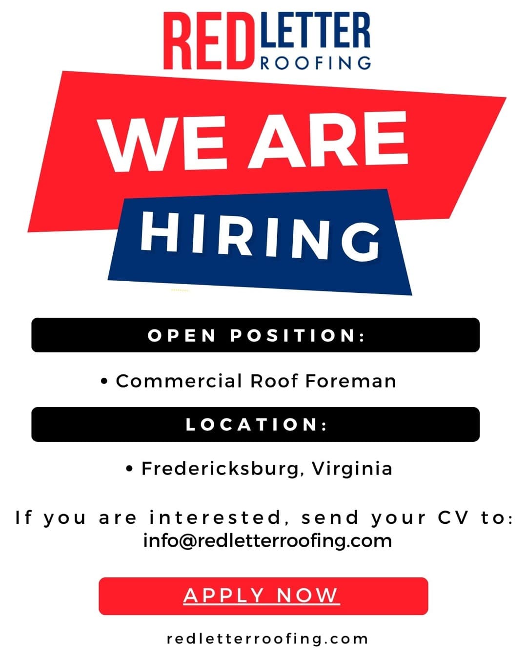 Red Letter Roofing · Text-led Statement ad
