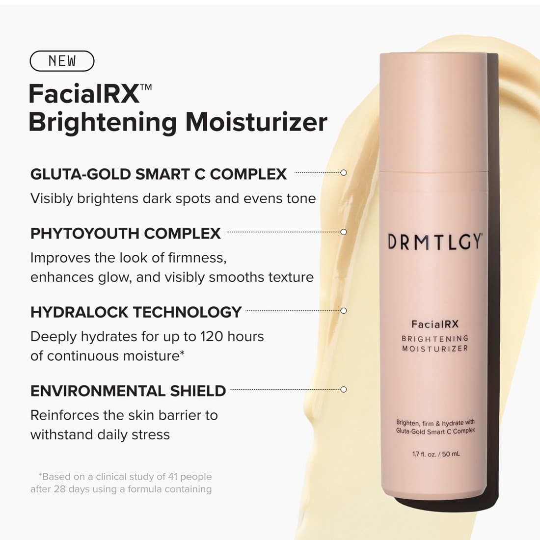 DRMTLGY · Feature Benefit Pointout ad