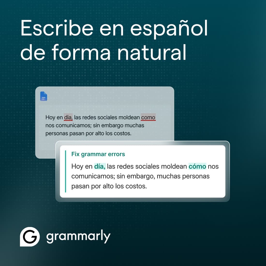 Grammarly · Before and After ad
