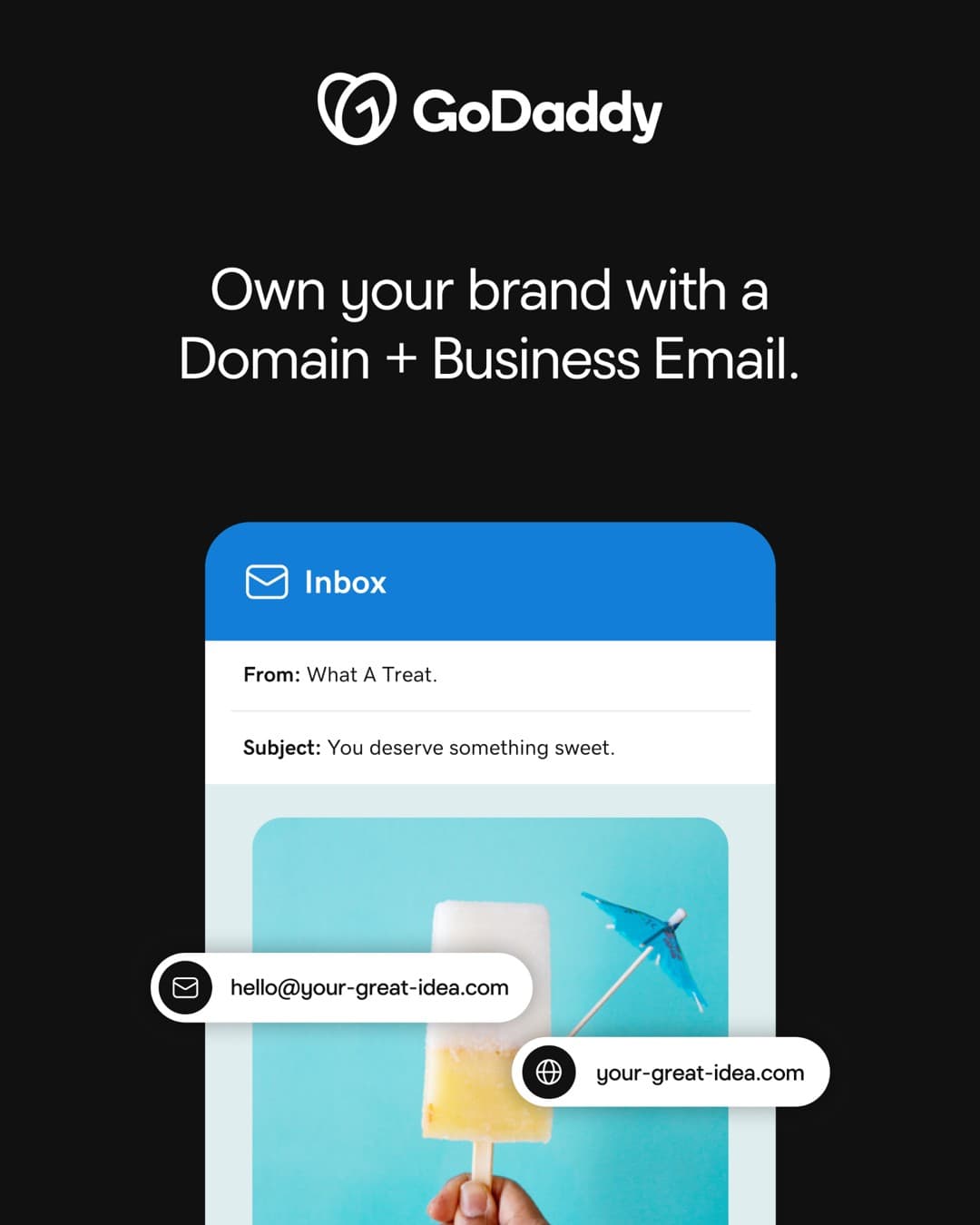 GoDaddy · Email Mockup ad