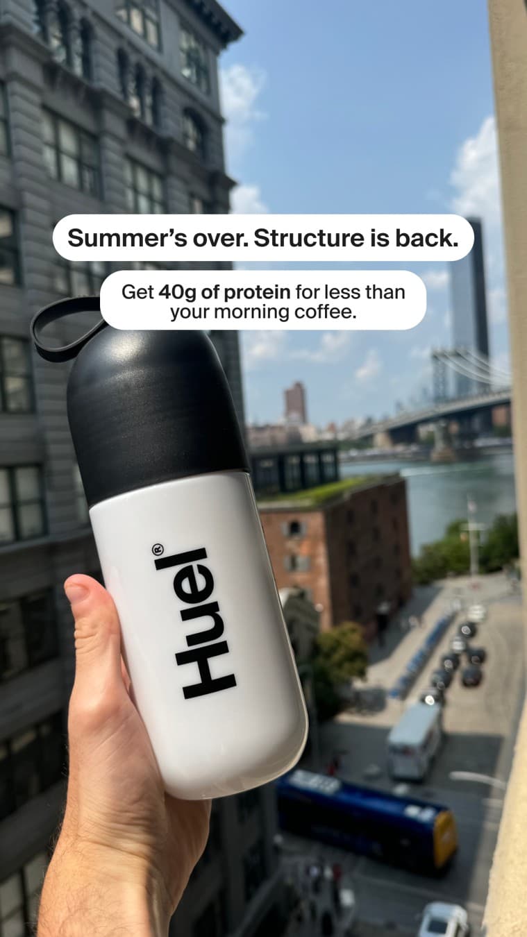 Huel · UGC Overlay ad