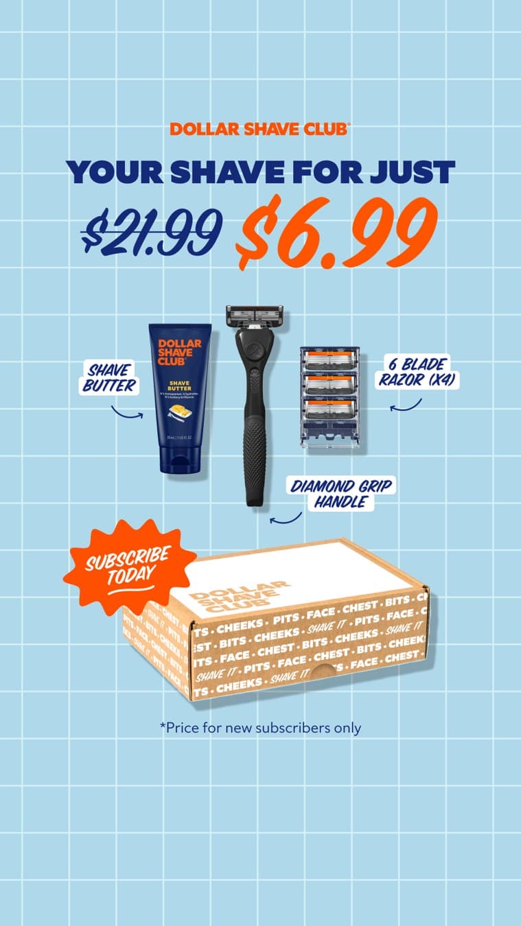 Dollar Shave Club · Offer-First Banner ad