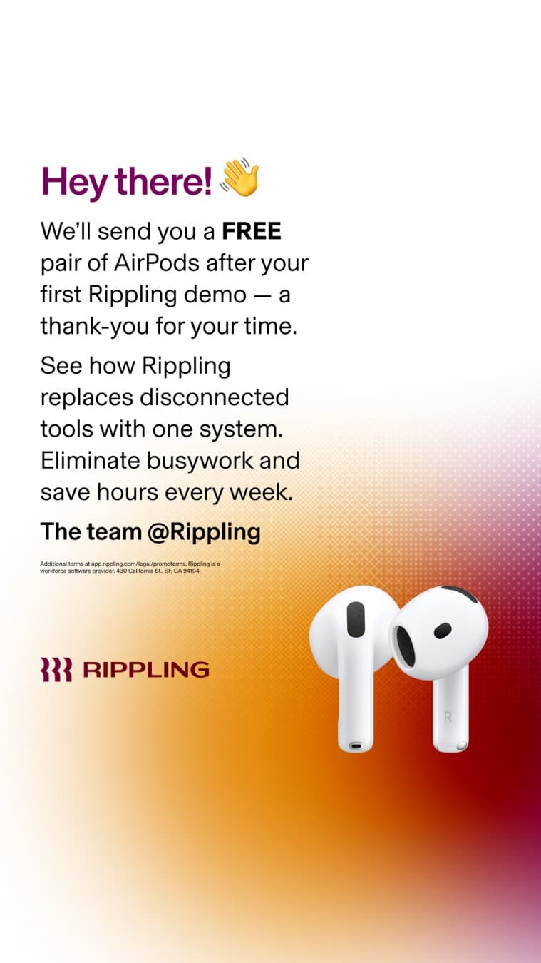 Rippling · Offer-First Banner ad