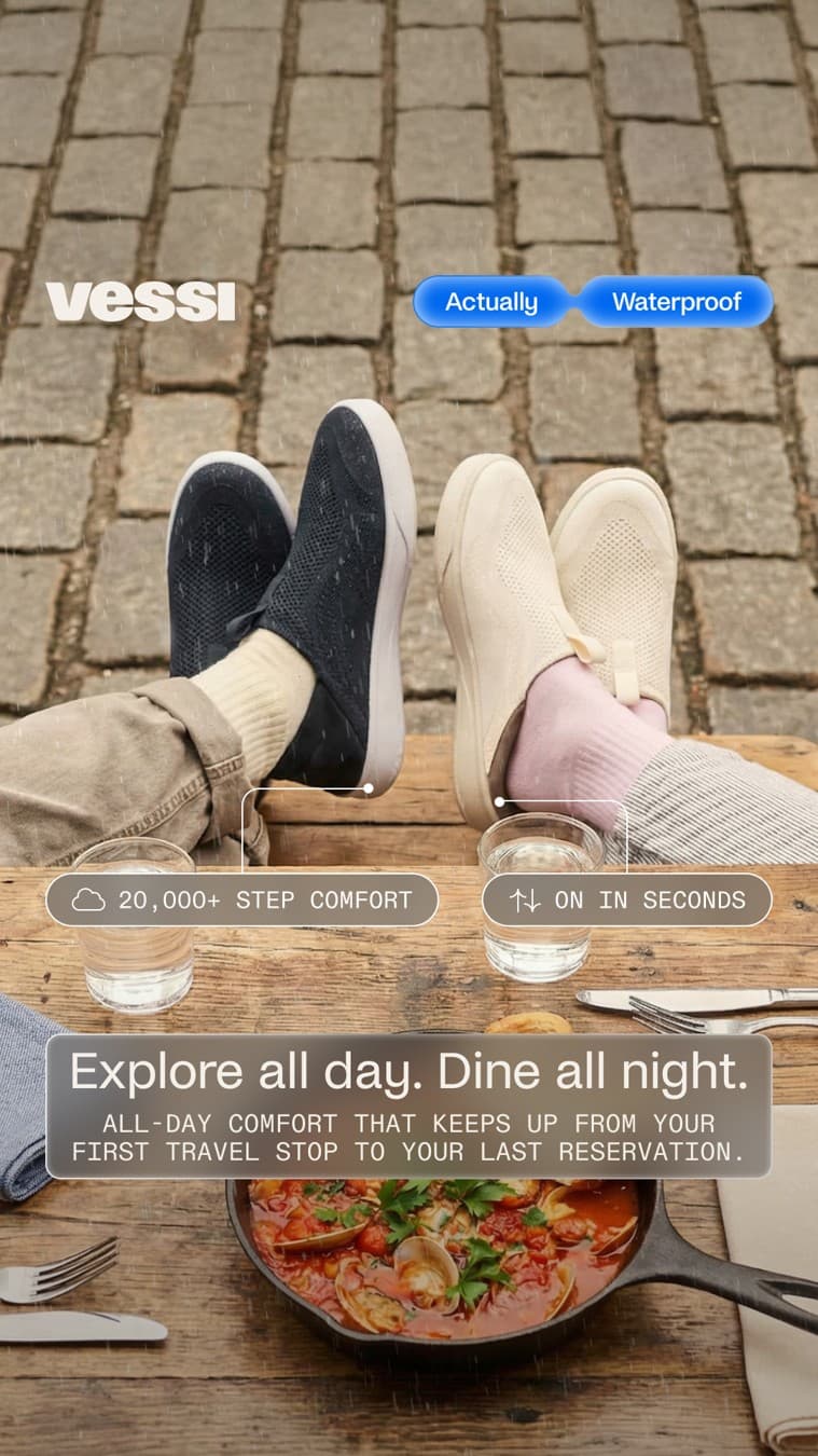 Vessi · Feature Benefit Pointout ad