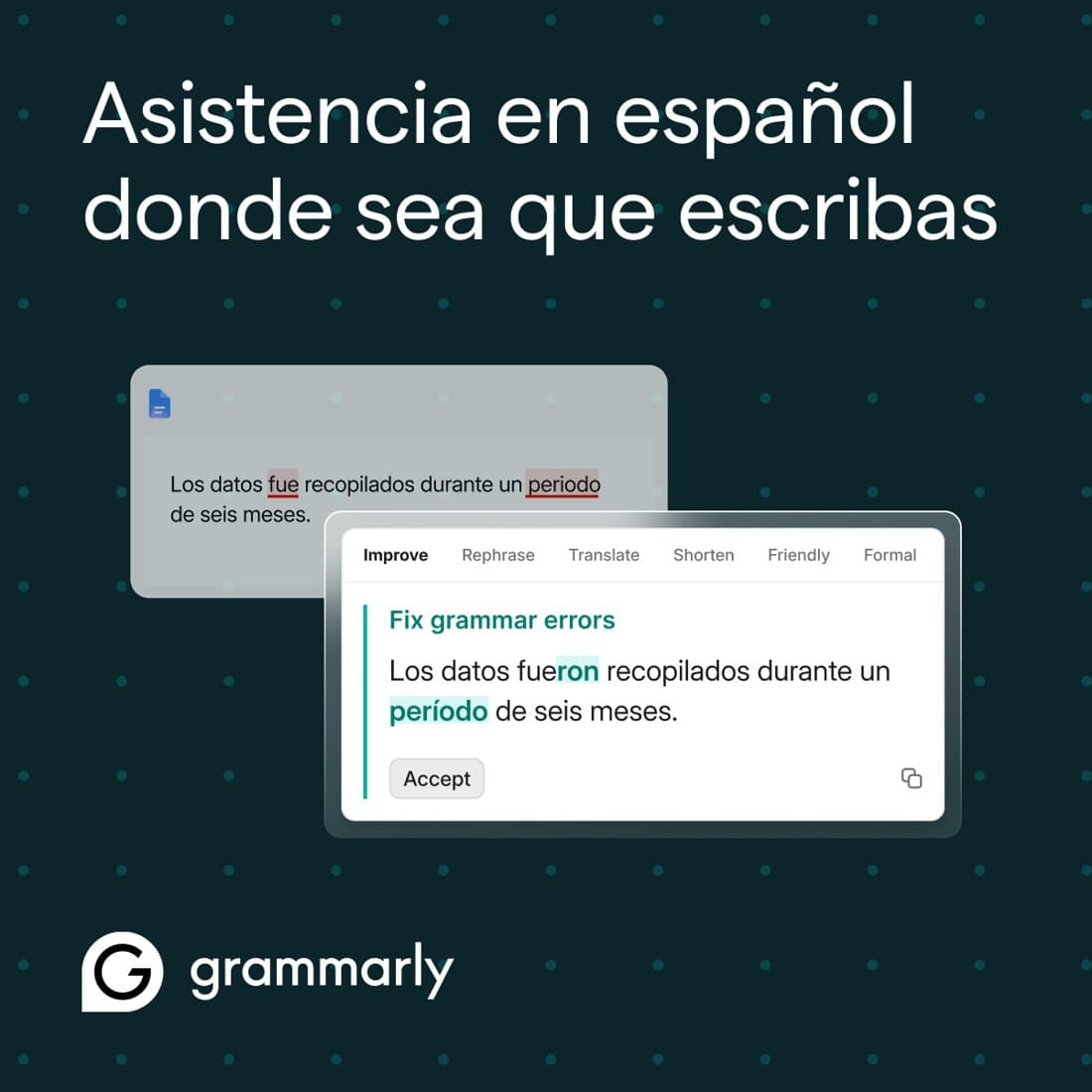 Grammarly · Before and After ad