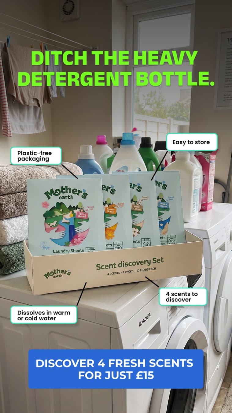 Mothers Earth Ā· Feature Benefit Pointout ad