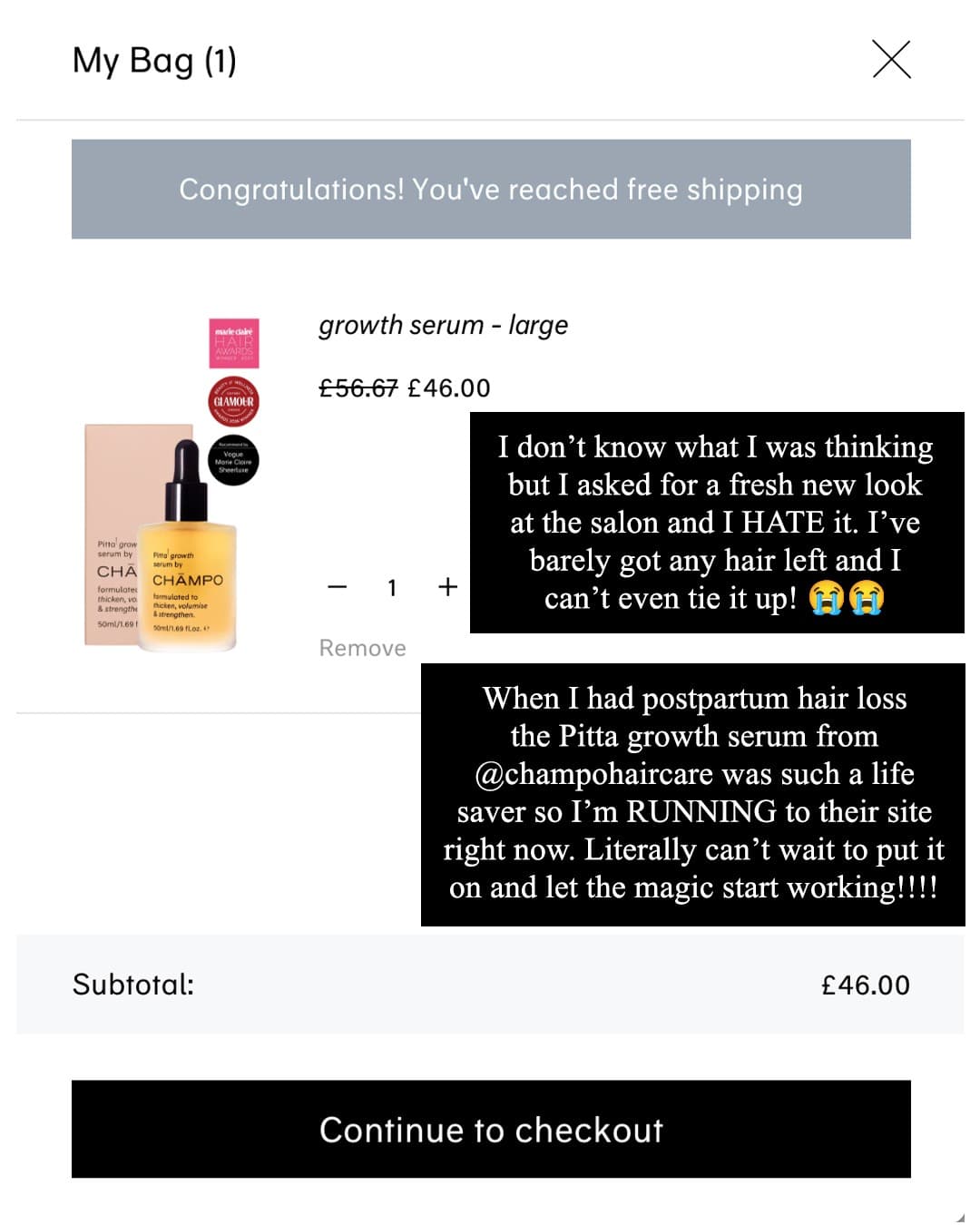 Chāmpo Haircare · Social Proof Mashup ad