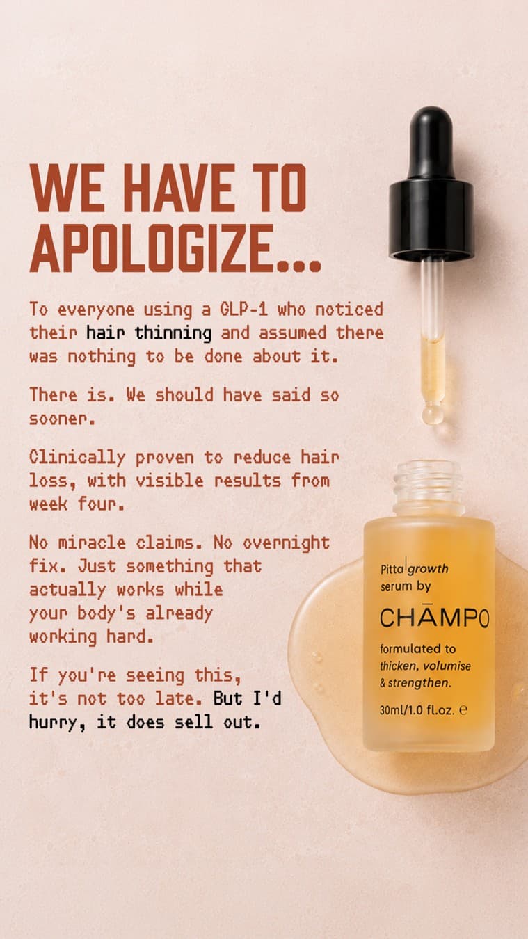 Chāmpo Haircare · Flatlay ad