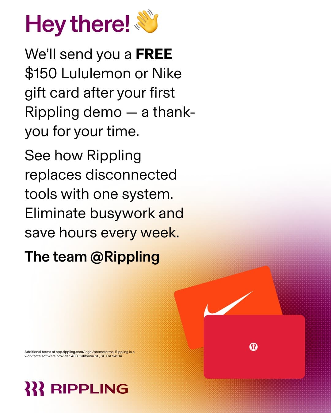 Rippling · Offer-First Banner ad
