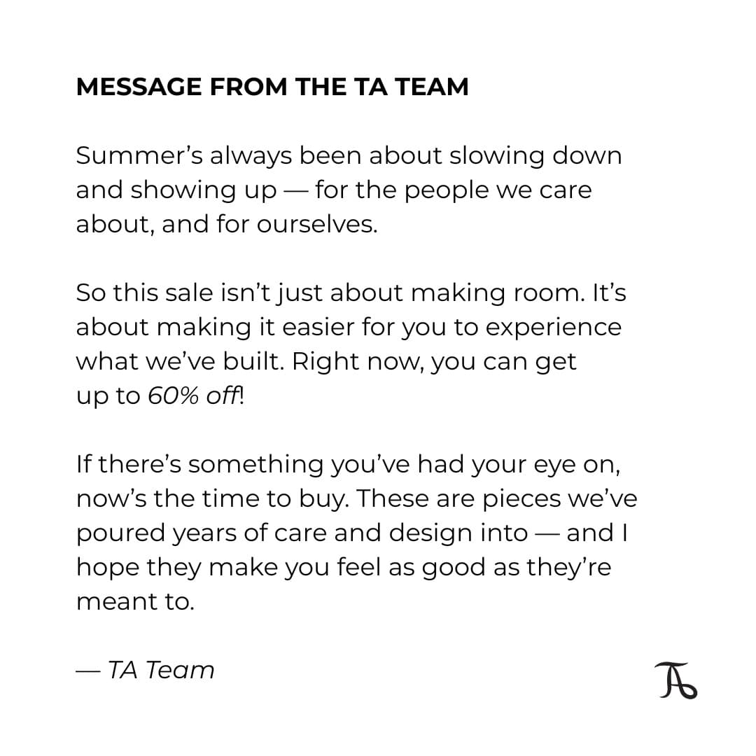 TA Menswear · Letter ad