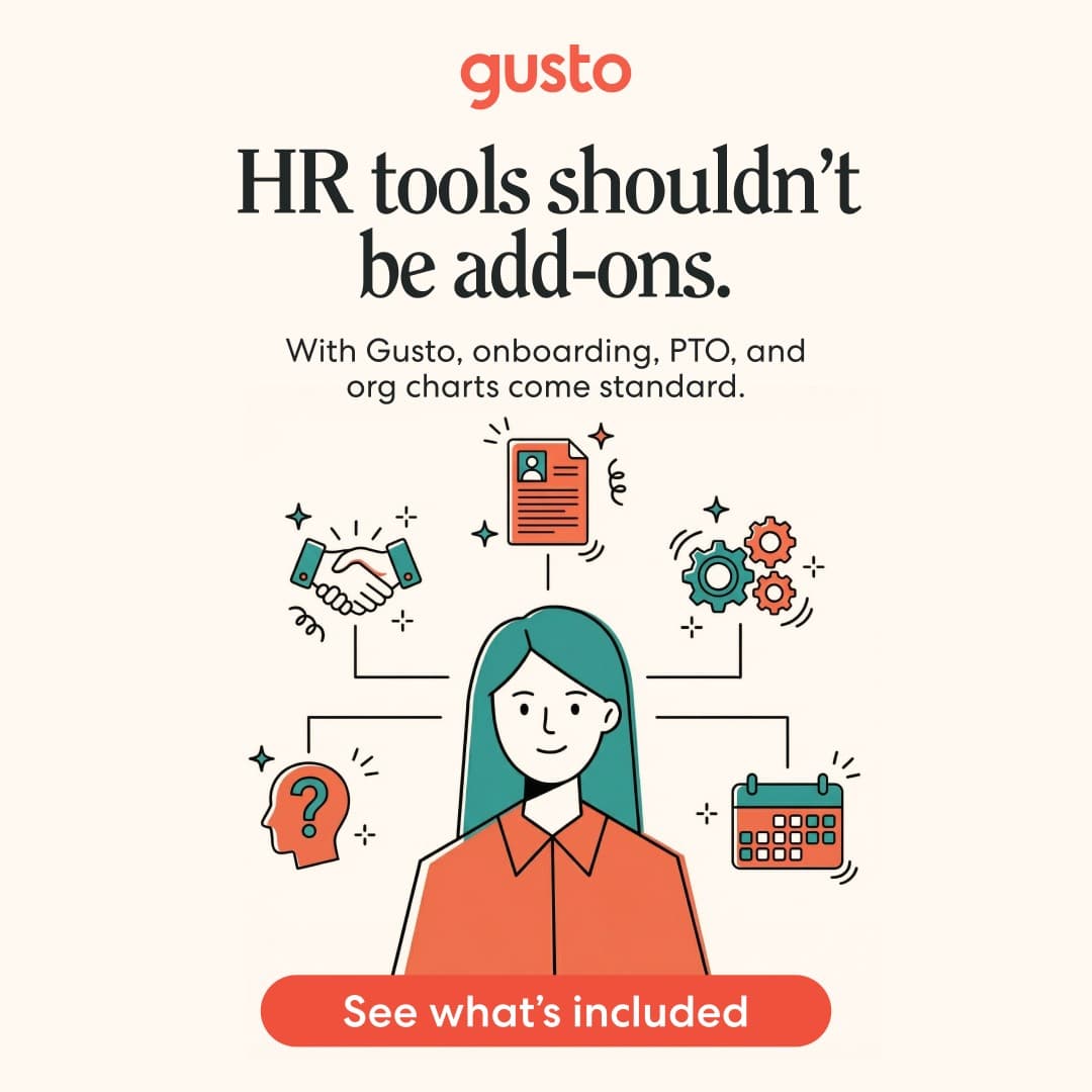 Gusto · Feature Benefit Pointout ad