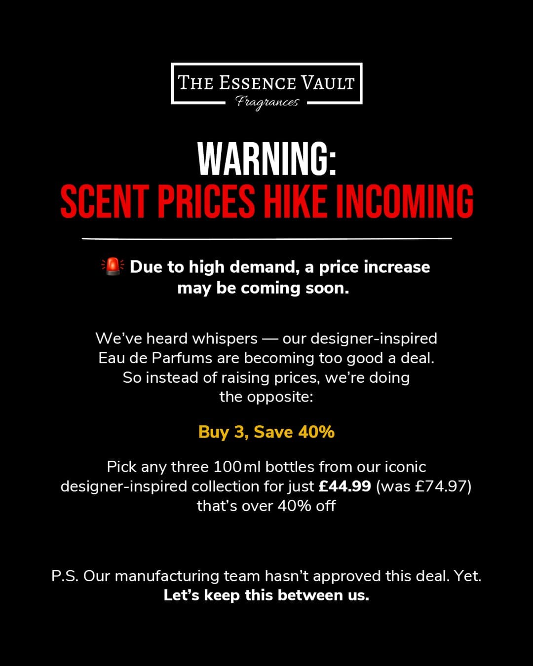 The Essence Vault · Offer-First Banner ad
