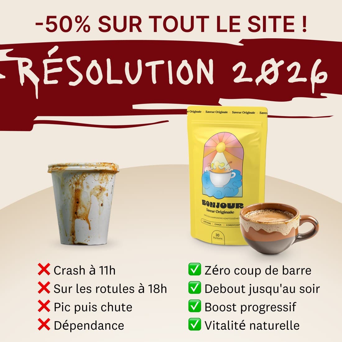 Bonjour · Offer-First Banner ad
