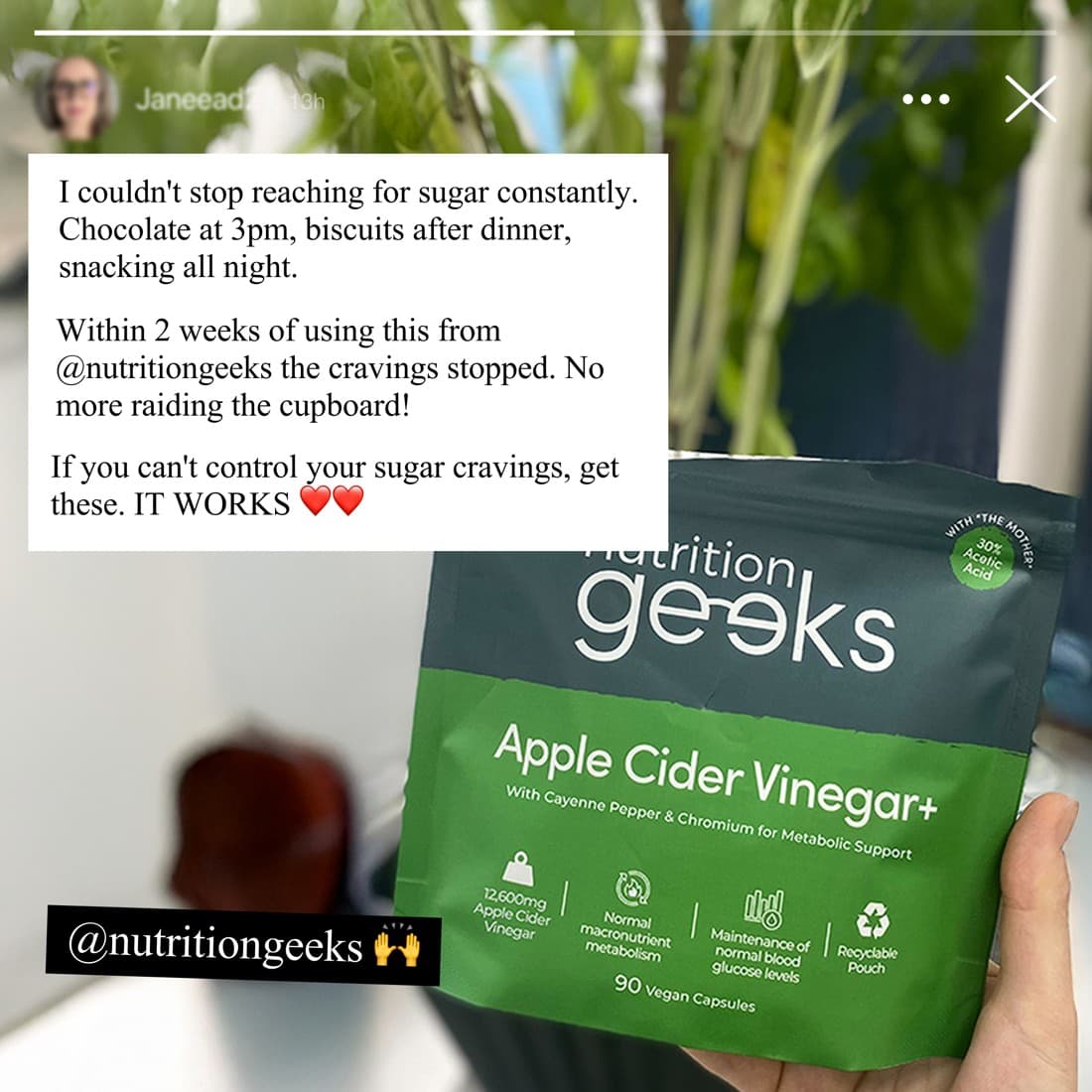 Nutrition Geeks · UGC Overlay ad