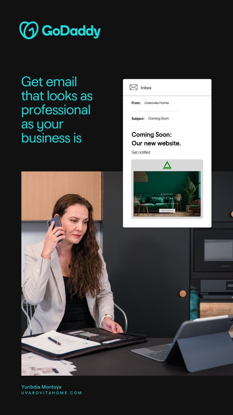 GoDaddy · Email Mockup ad