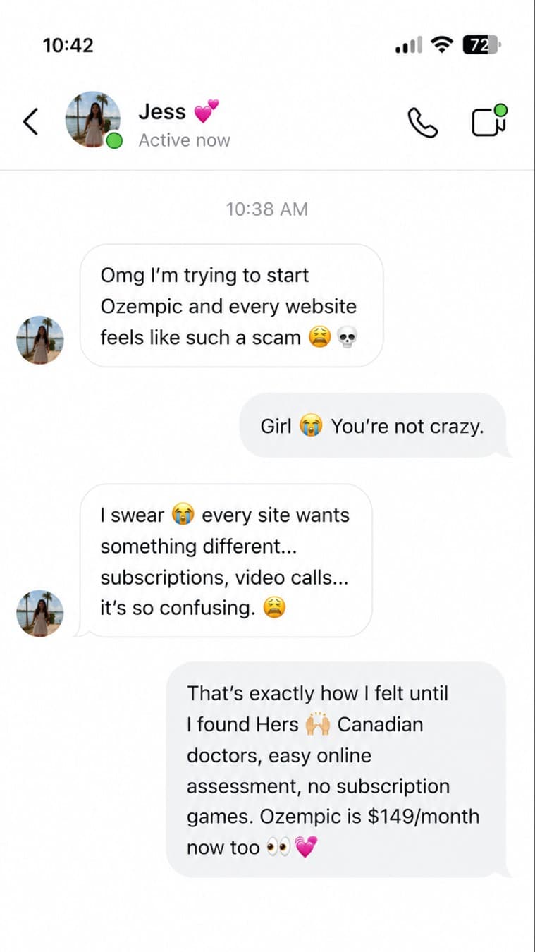 Hers · Text Message ad