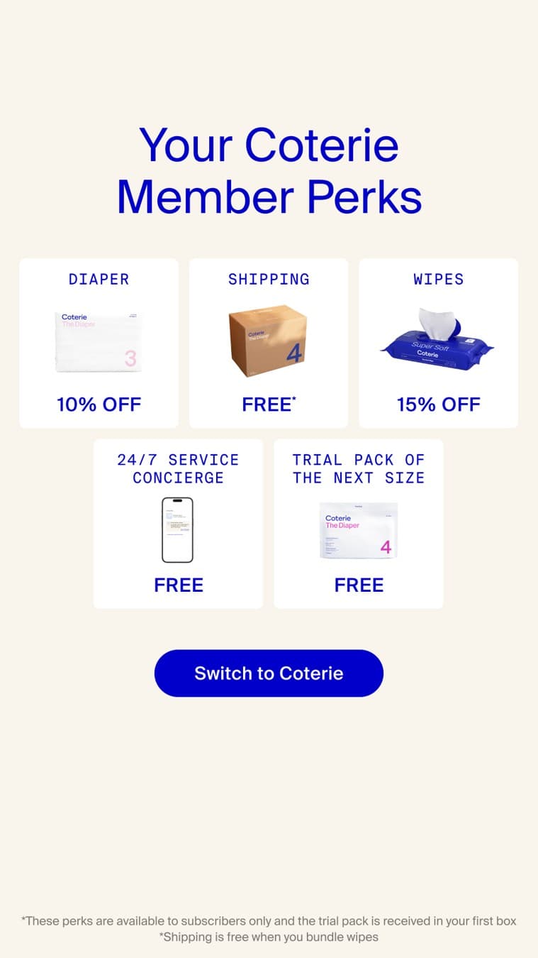 Coterie Baby · Offer-First Banner ad
