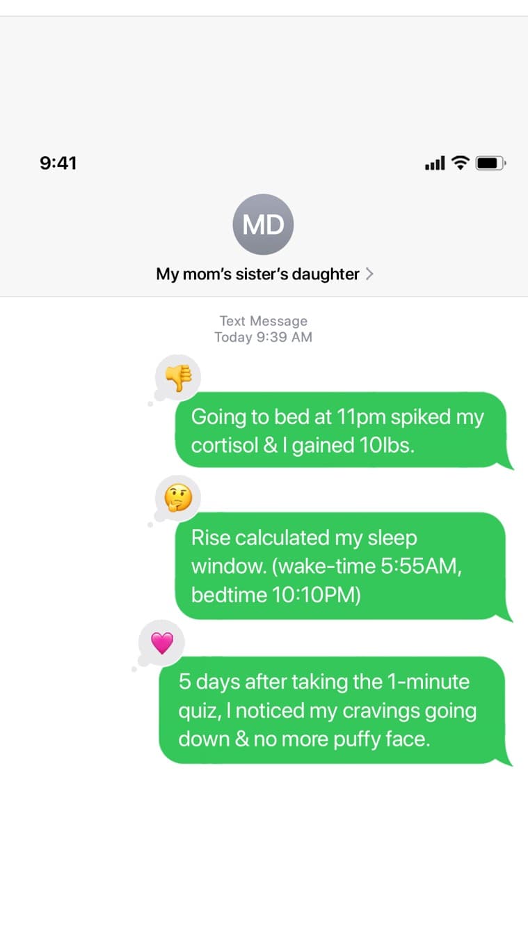 Rise Science · Text Message ad