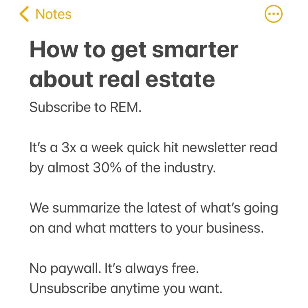 REM - Real Estate Magazine · Notes App ad