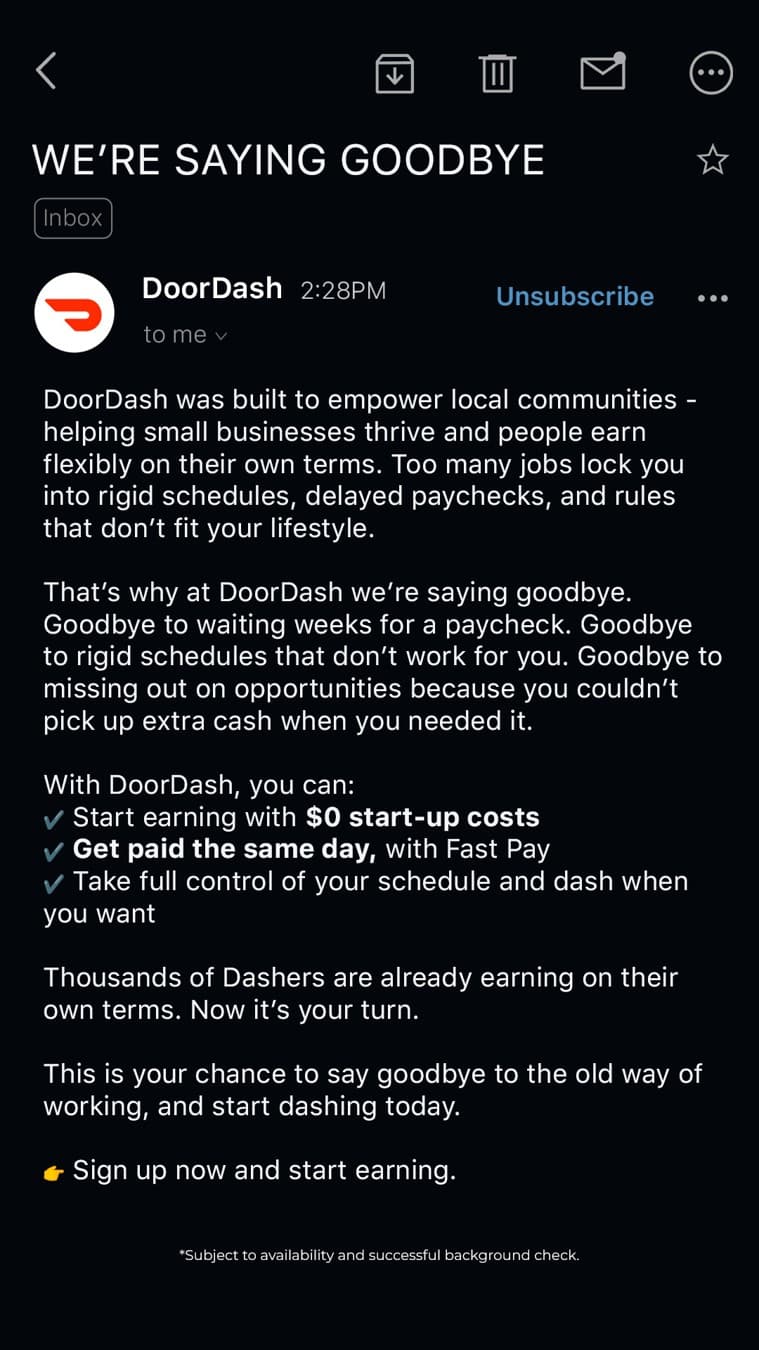DoorDash · Email Mockup ad
