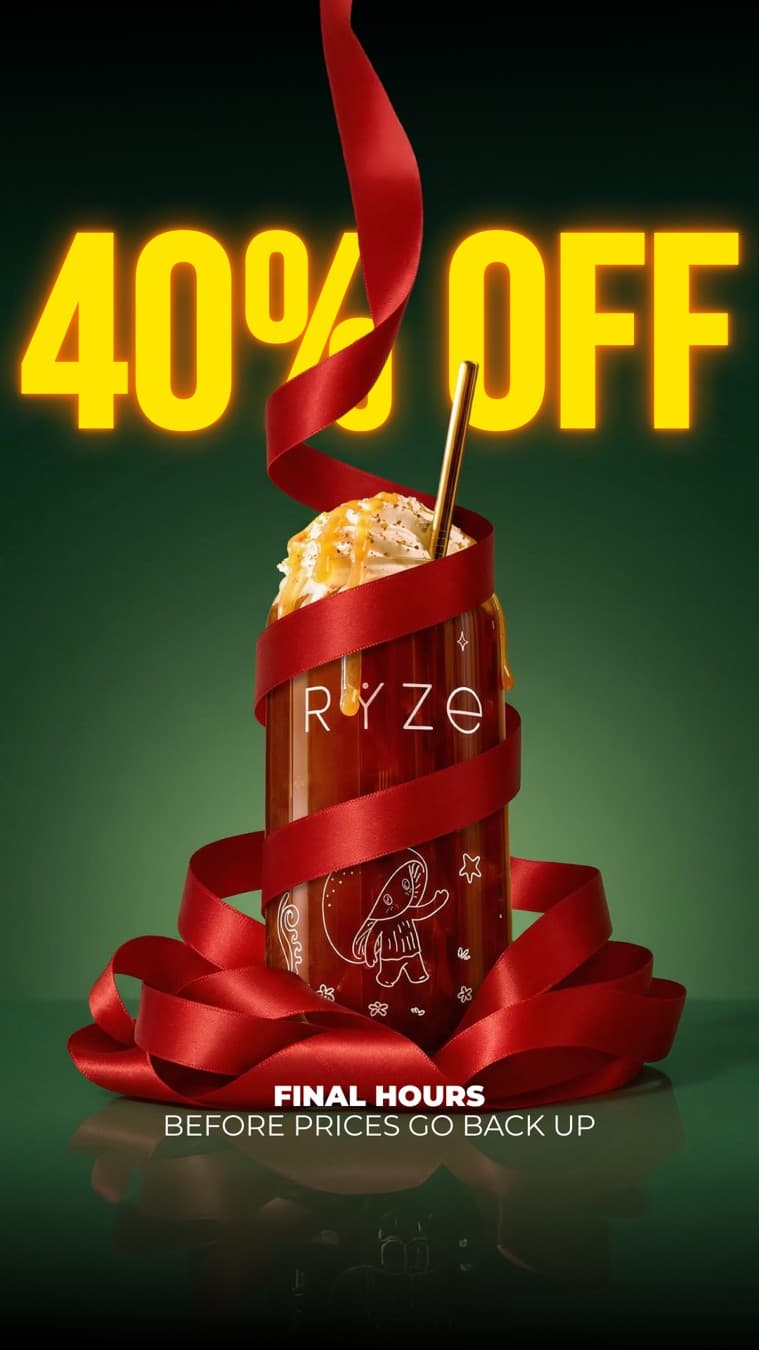 RYZE Superfoods · Offer-First Banner ad