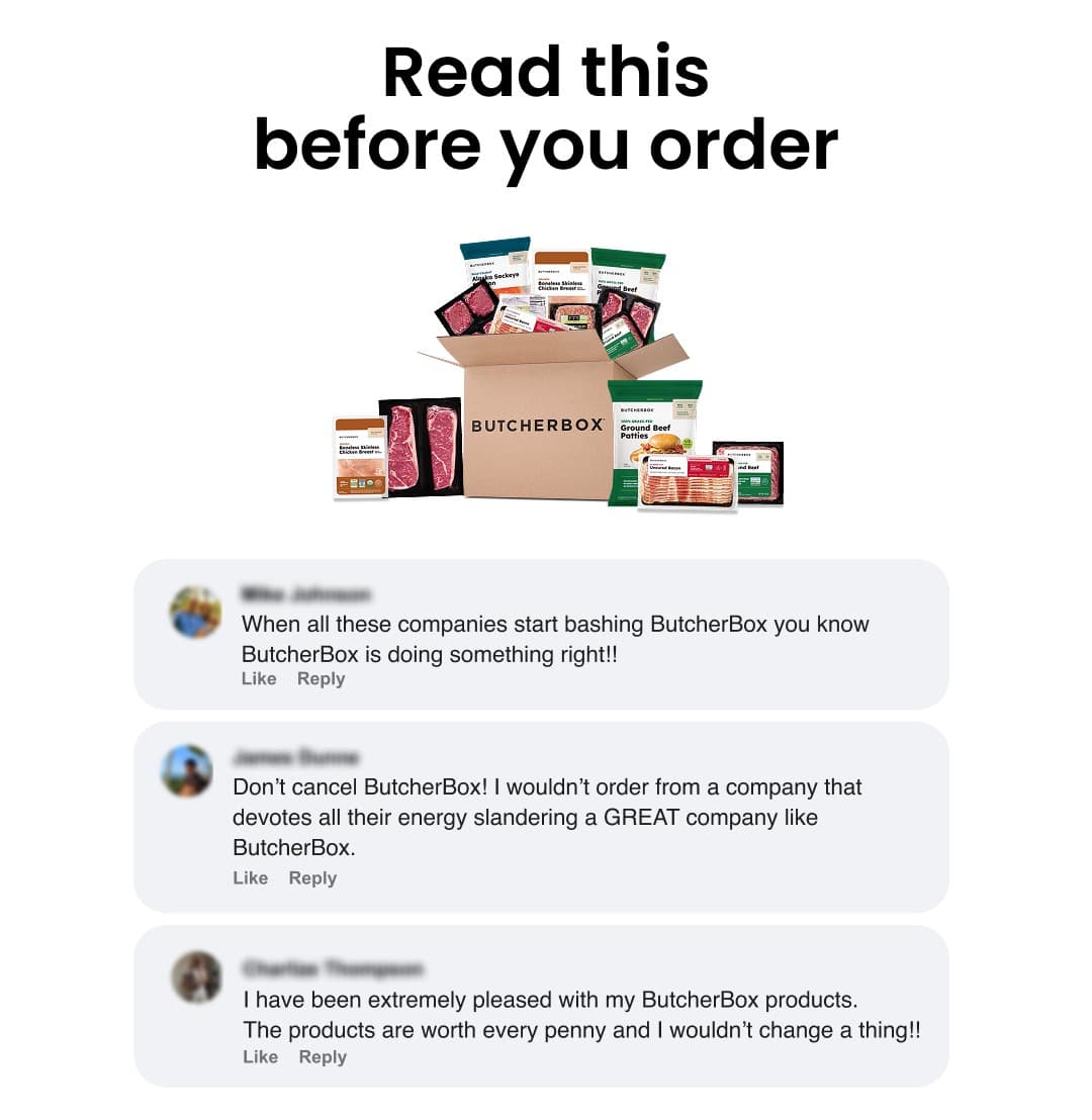 ButcherBox · Social Comments ad