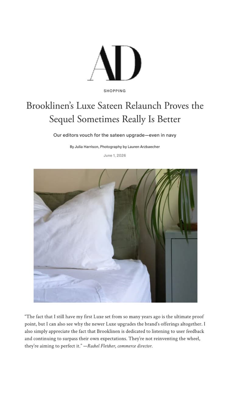 Brooklinen · Editorial ad