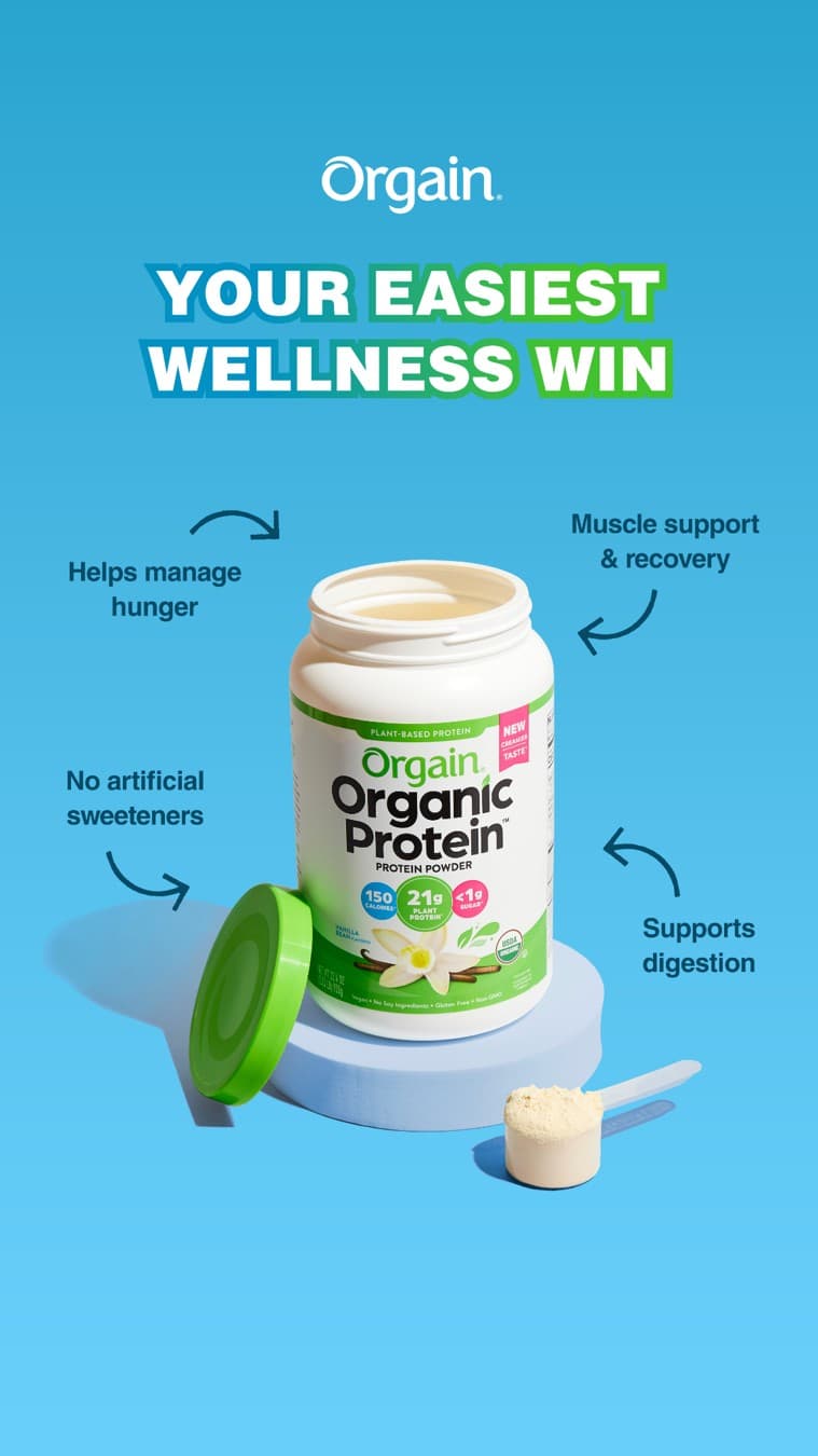 Orgain · Feature Benefit Pointout ad