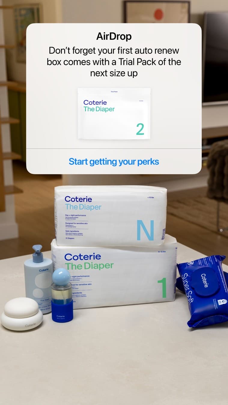 Coterie Baby · UGC Overlay ad