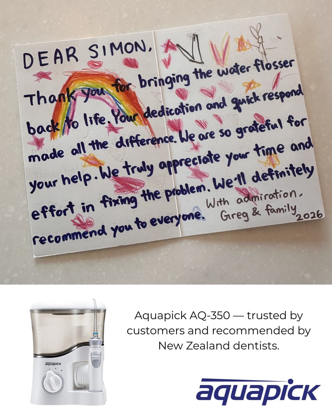 Aquapick New Zealand · Letter ad