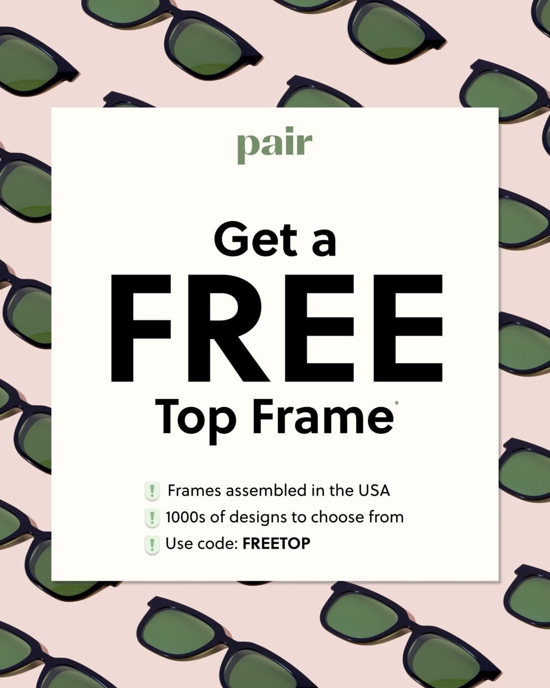 Pair Eyewear · Offer-First Banner ad
