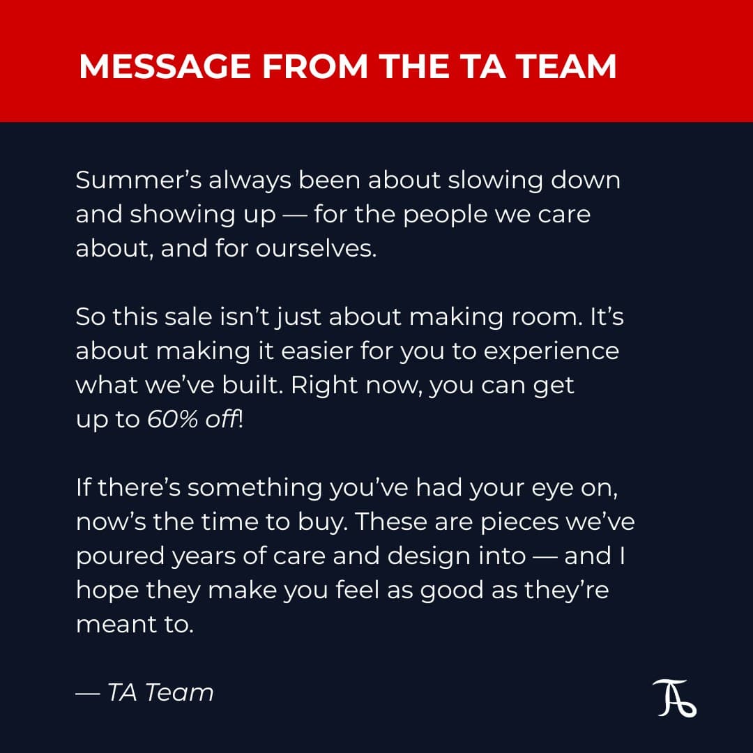 TA Menswear · Letter ad