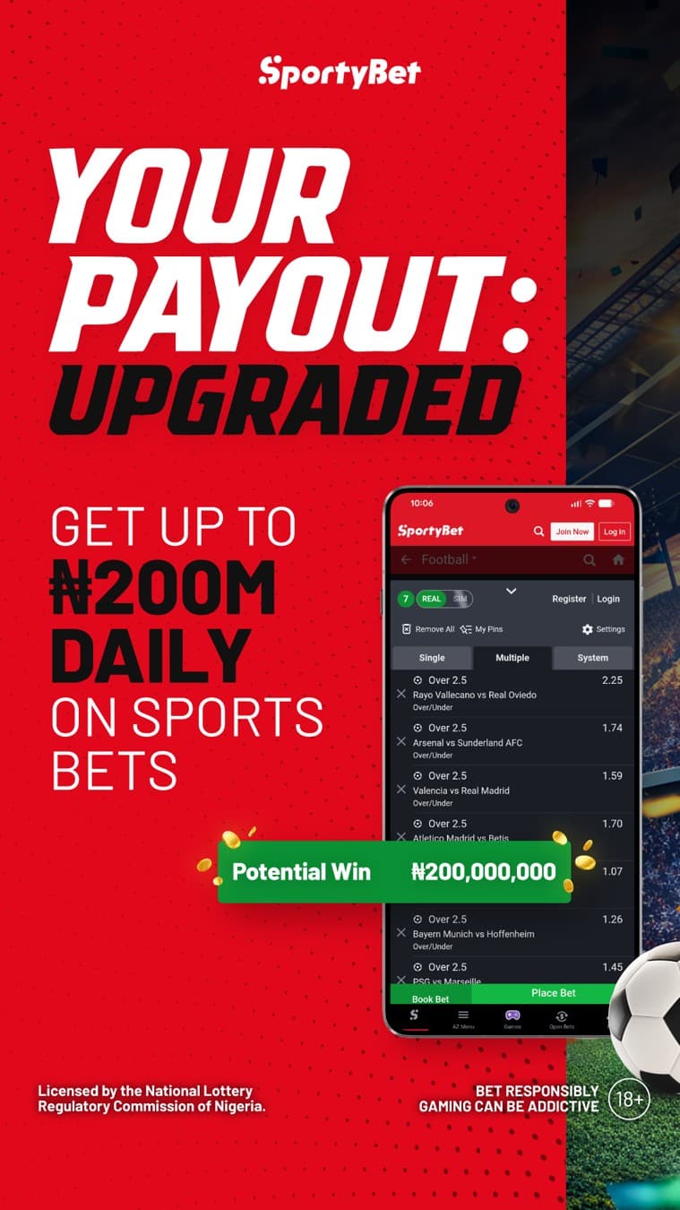 SportyBet Nigeria ยท Offer-First Banner ad