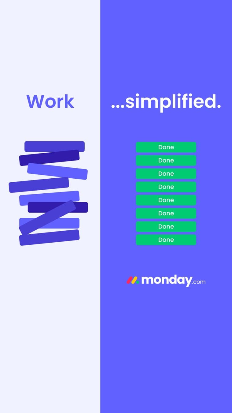 monday.com · Before and After ad