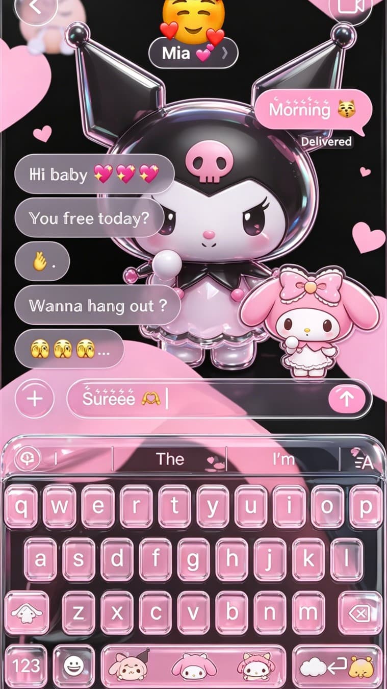 Neon love keyboard ยท Text Message ad