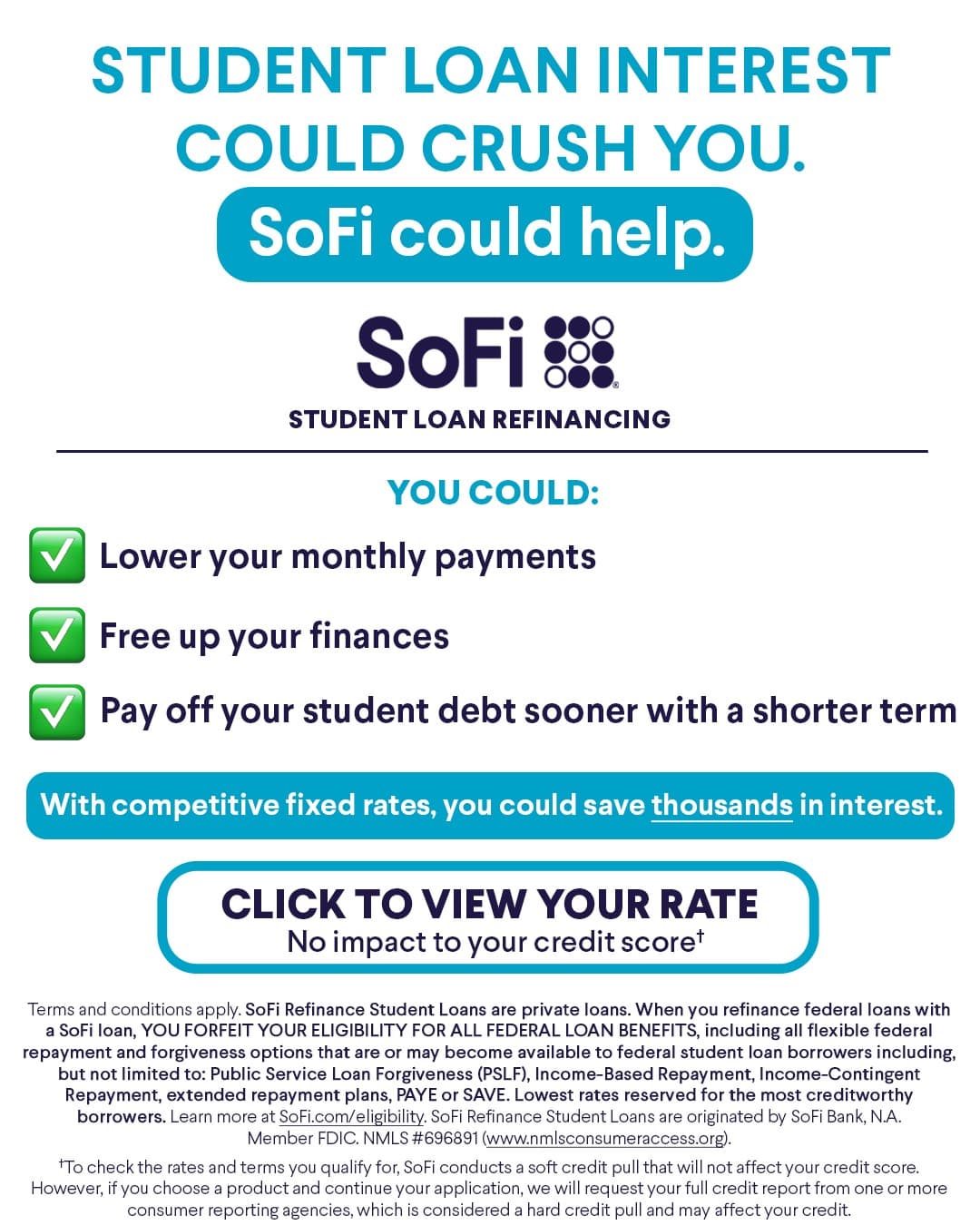 SoFi · Listicle ad