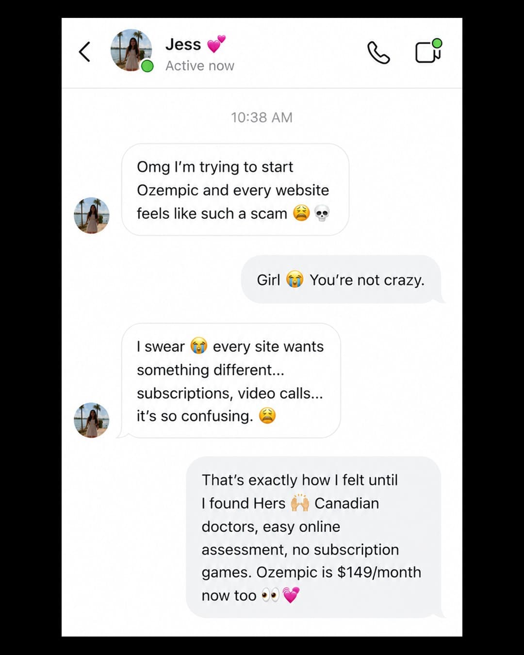 Hers · Text Message ad