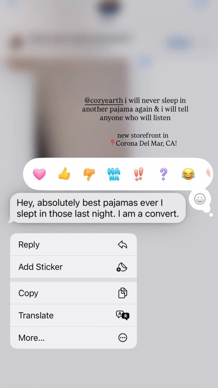 Cozy Earth · Social Comments ad