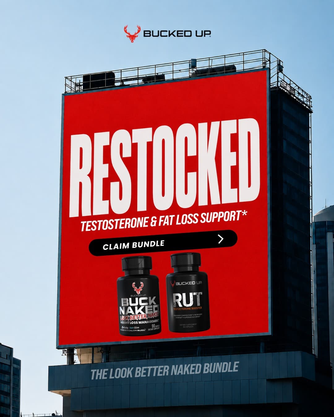 Bucked Up · Sign ad