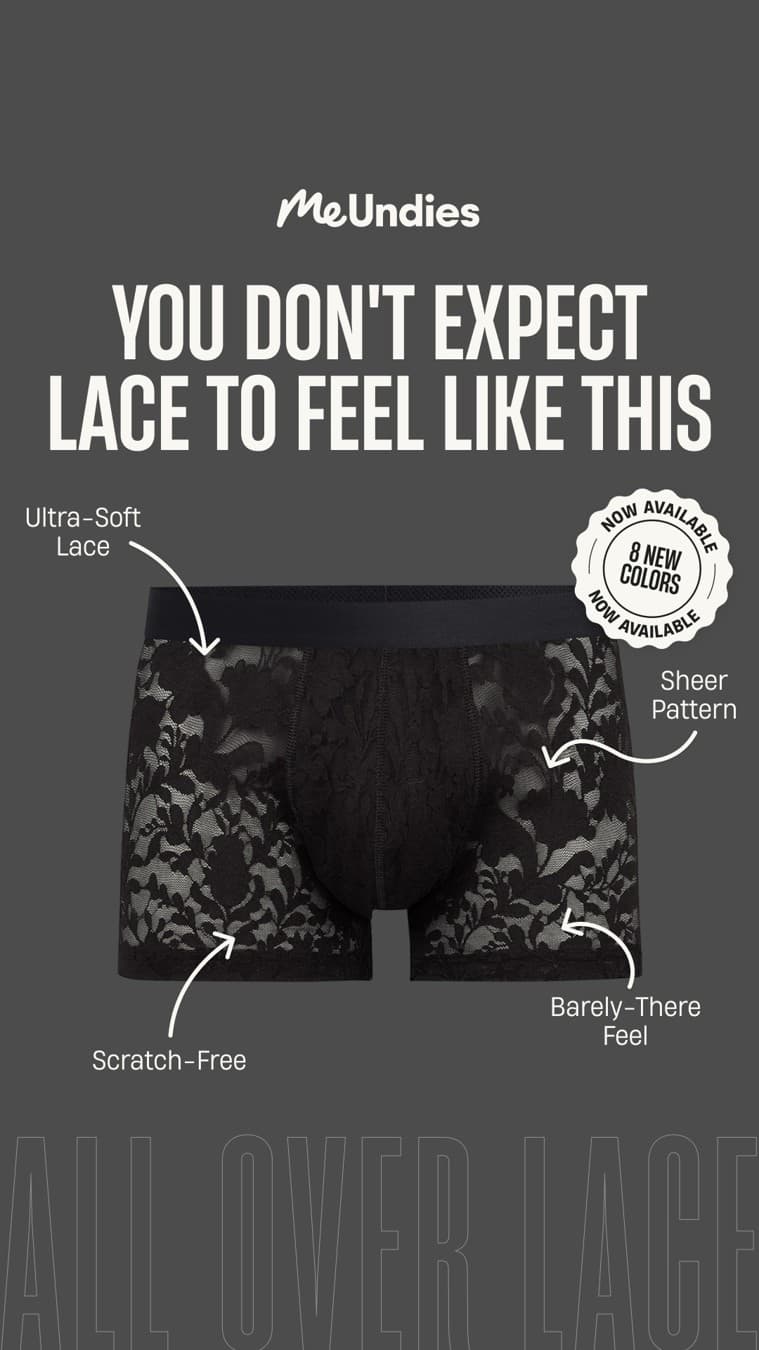 MeUndies · Feature Benefit Pointout ad