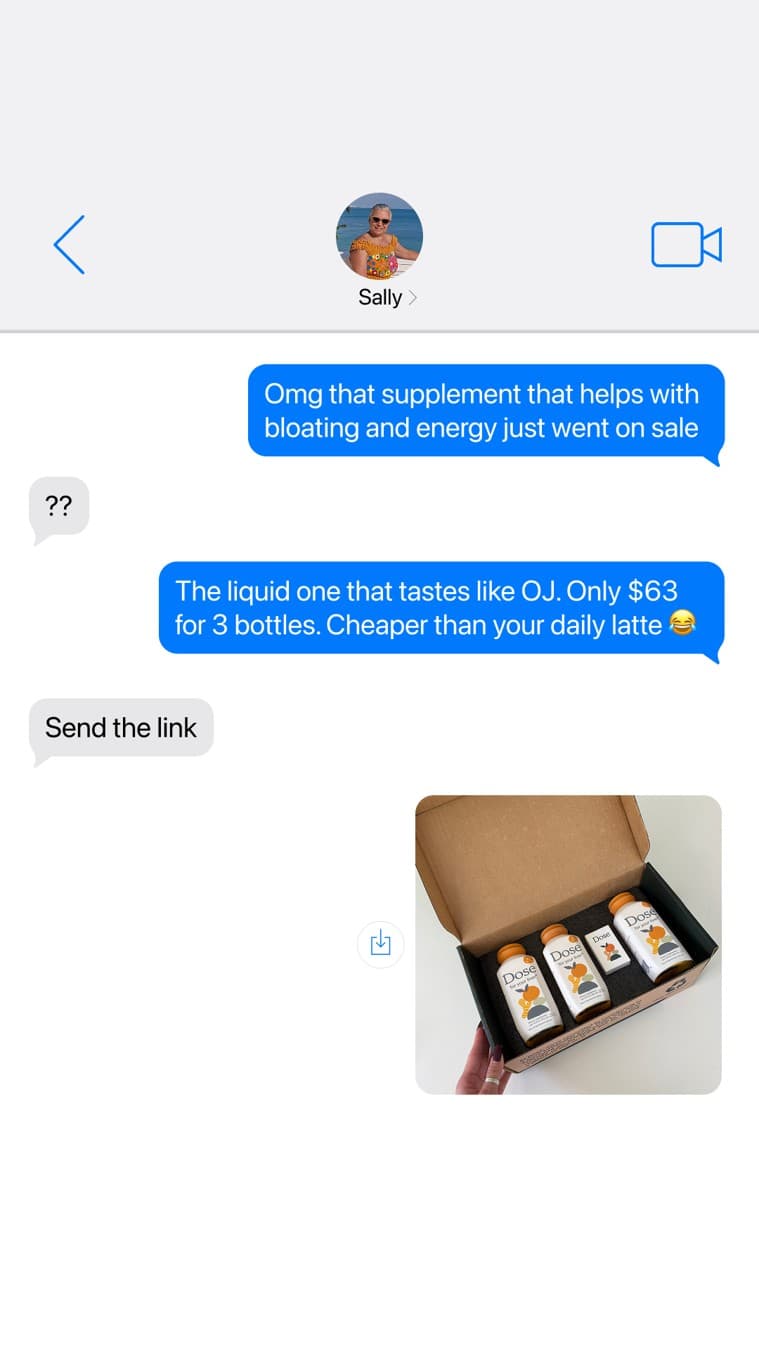 Dose · Text Message ad
