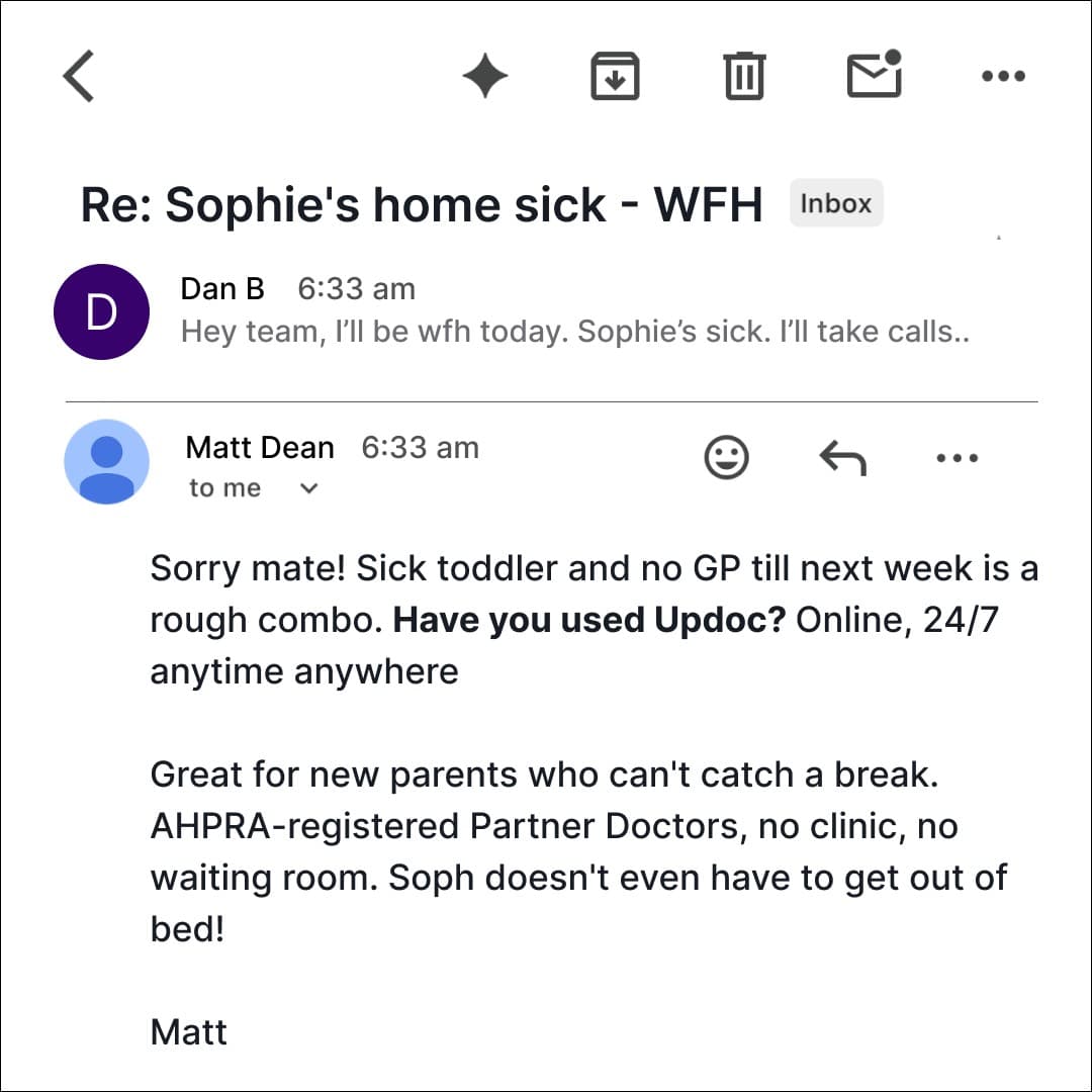 updoc · Email Mockup ad
