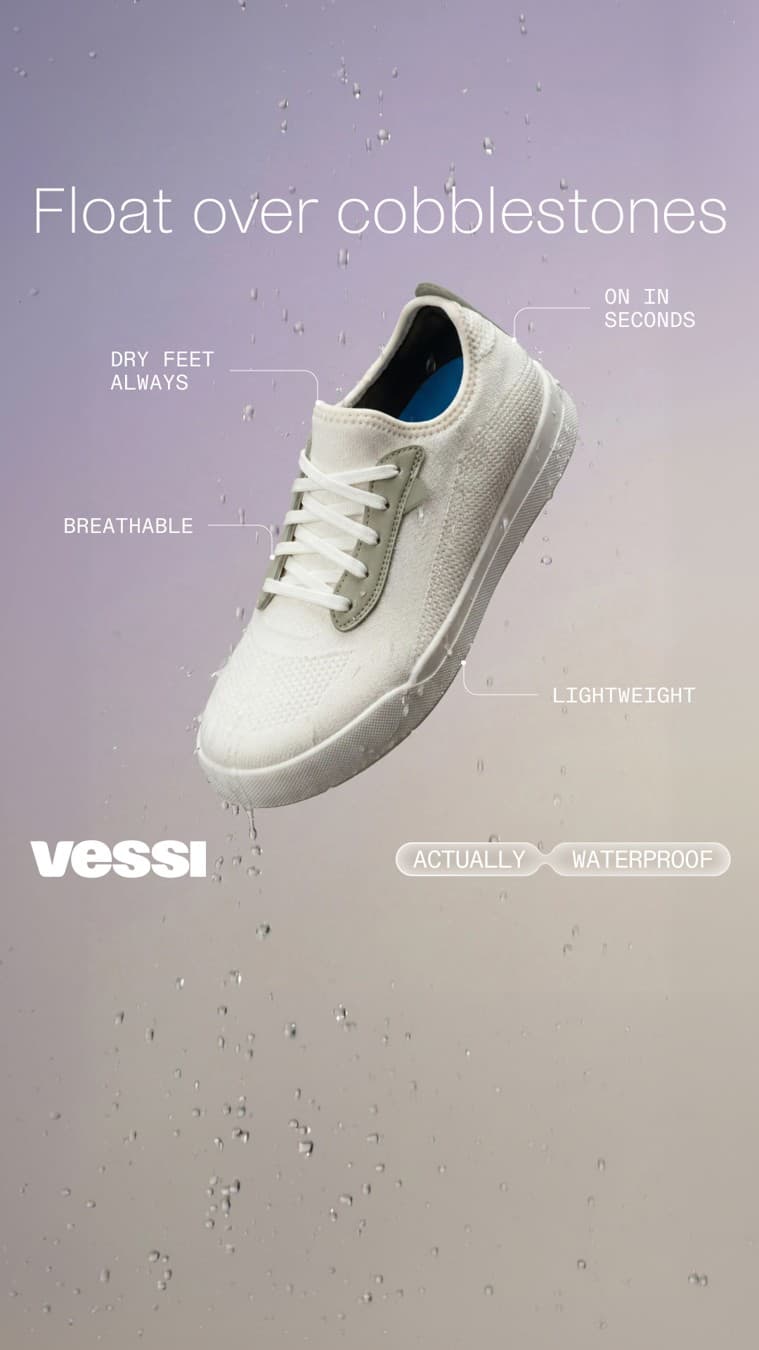 Vessi · Feature Benefit Pointout ad
